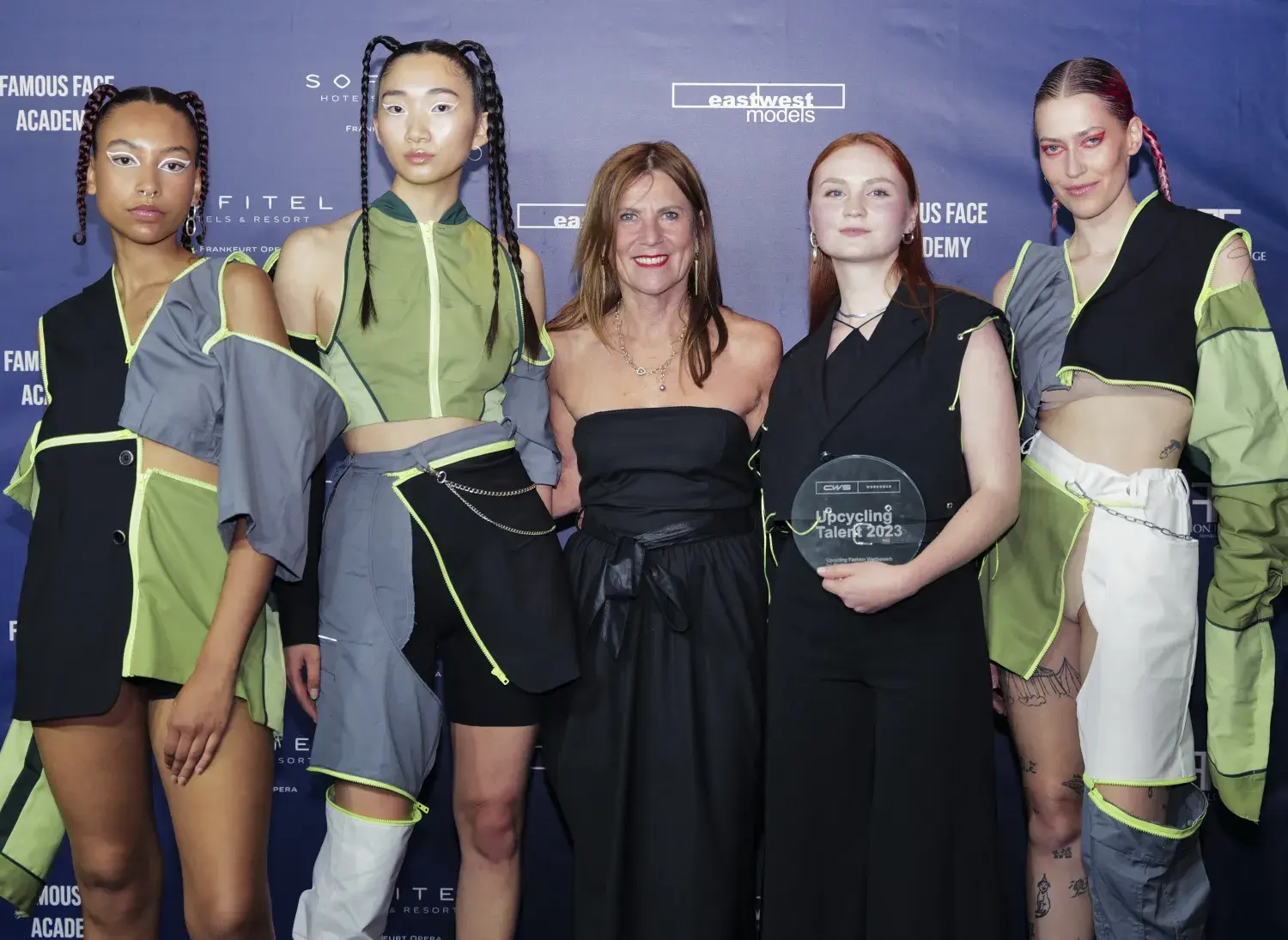 Models mit Heike Seltmann, CWS Workwear, Jessica Reiske (rechts)
