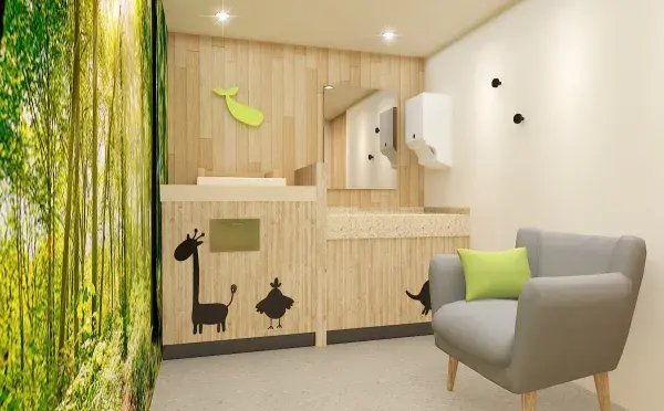 Baby changing and family room of the loovio 2.0 concept