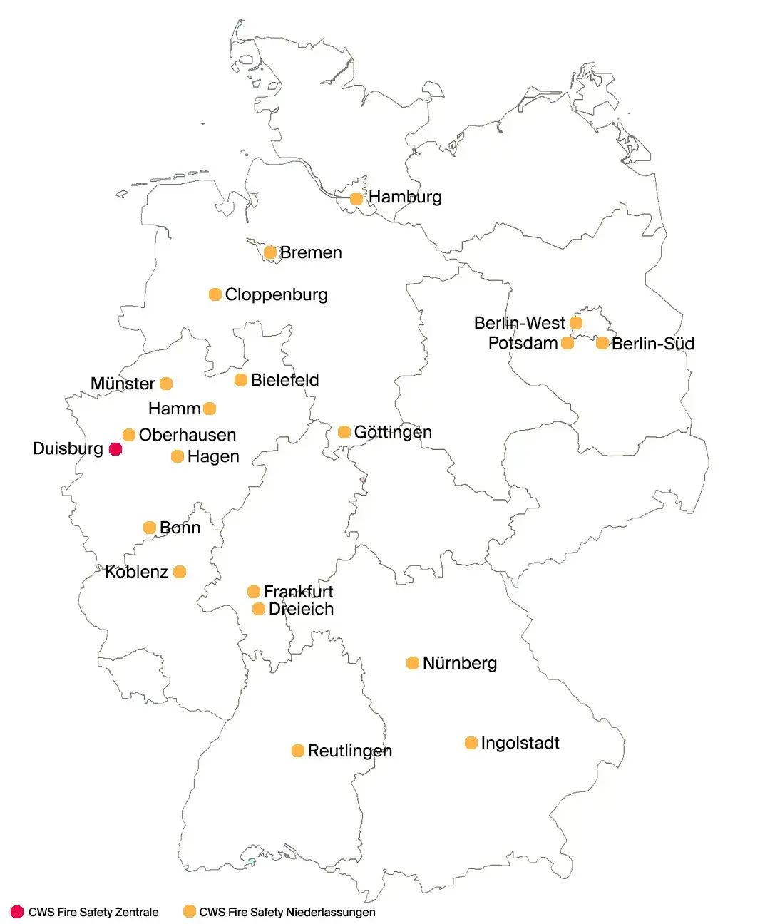 CWS Fire Safety Standorte - Deutschland